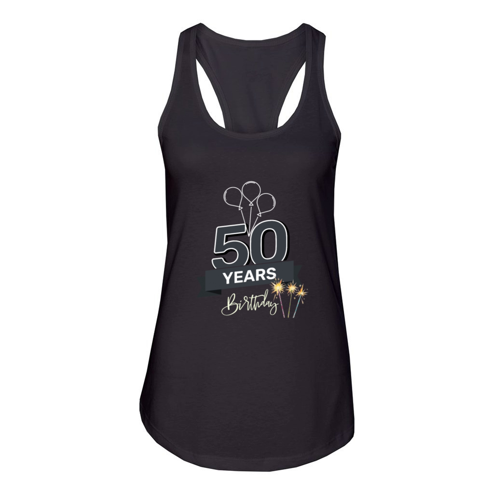 50th birthday Women's Racerback Tank