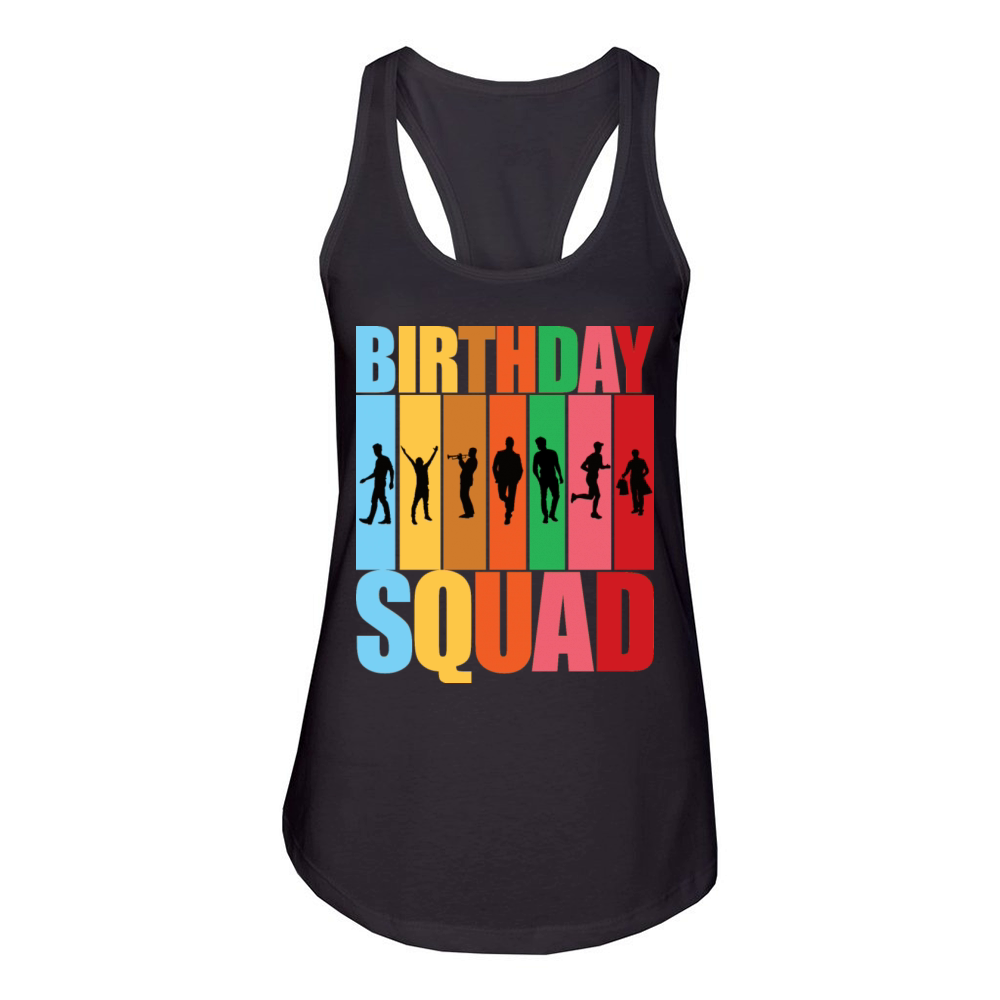 Birthday Squad - Celebrate with Your Boys Crew Squ Women's Racerback Tank
