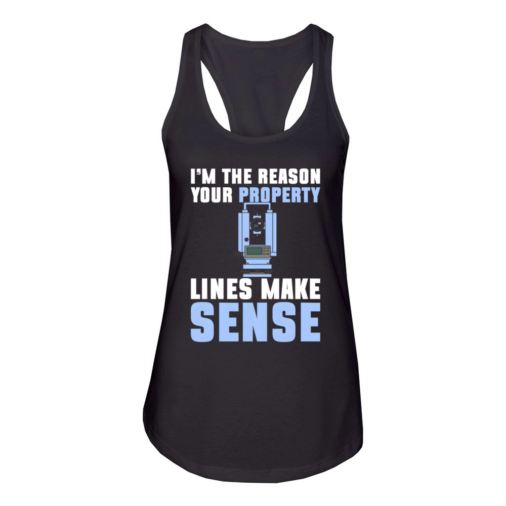 Im The Reason Your Property Lines Make Sense Women's Racerback Tank