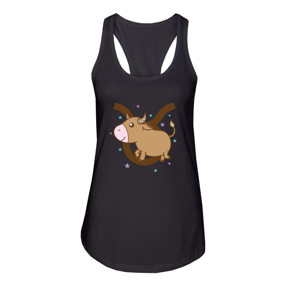 Taurus Zodiac Sign as Animal Horoscope Women's Racerback Tank