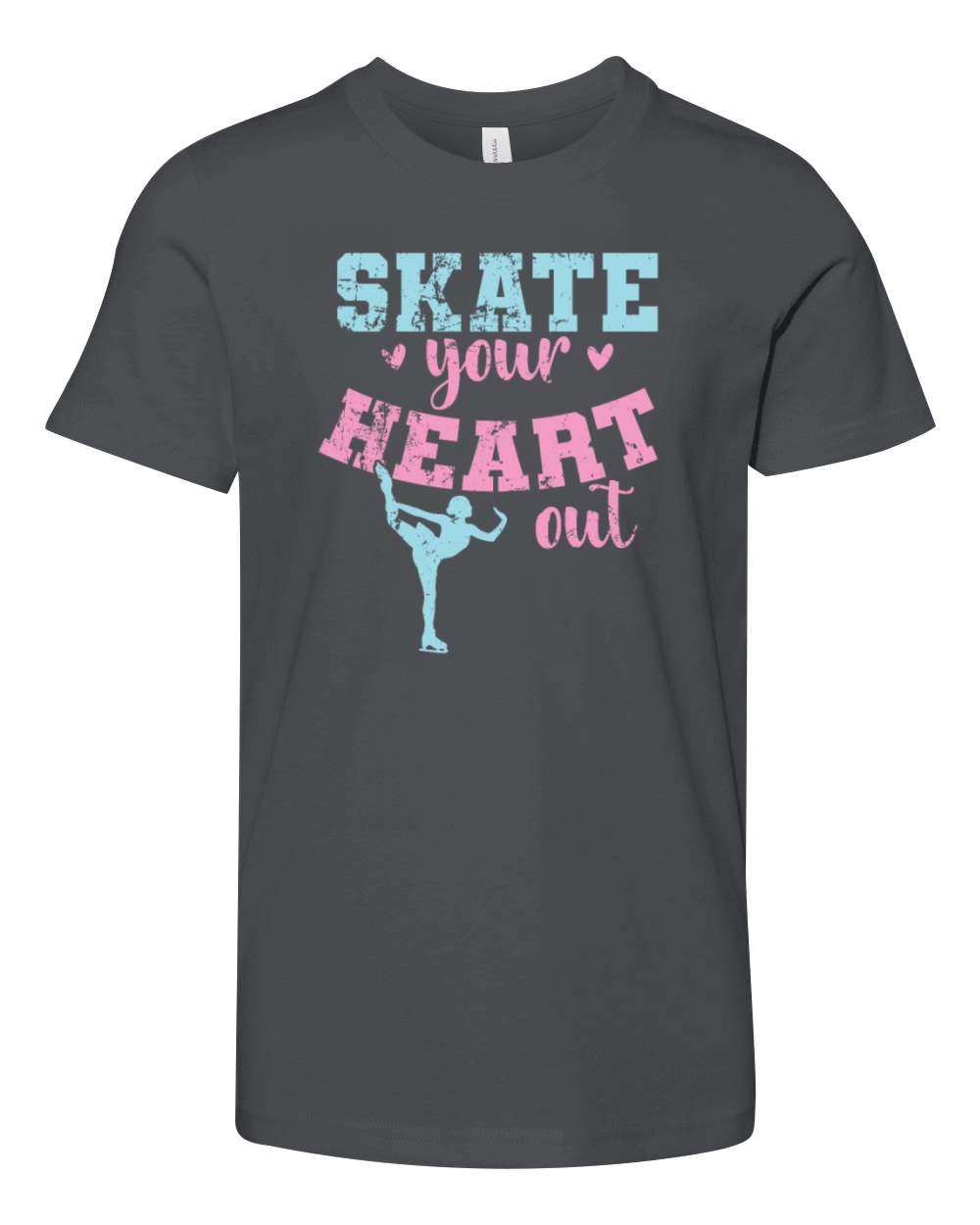 Skate Your Heart out Ice Skating Youth Unisex Jersey Tee