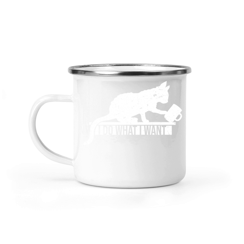 I Do What I Want Funny Pet Cat Knock Cup Off Table Camping Mug