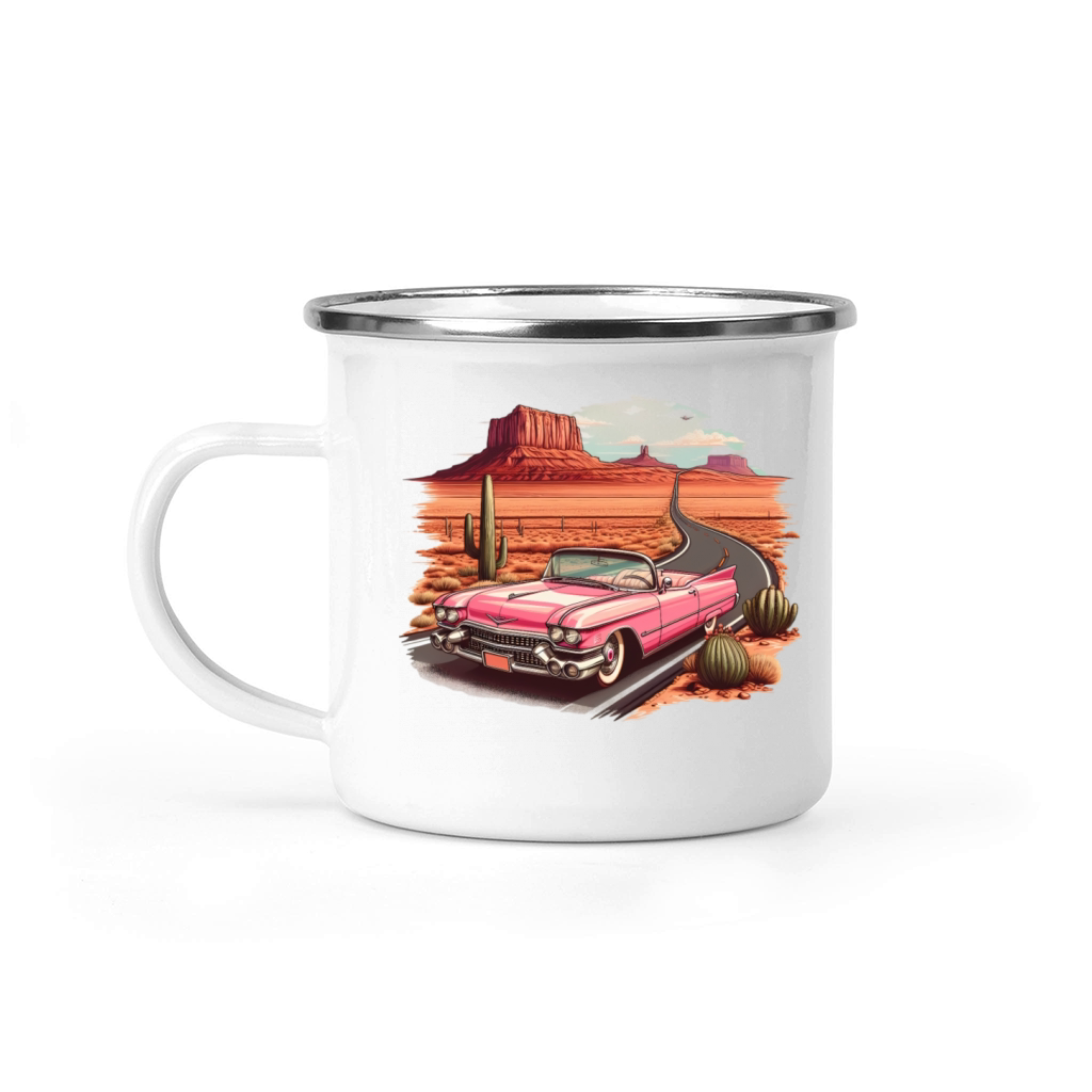 Pink cadillac Camping Mug