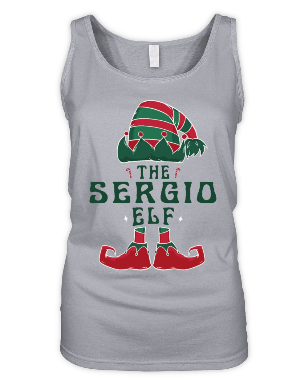 Sergio Elf Personalized Name Christmas Family Organic Women's Tank Top