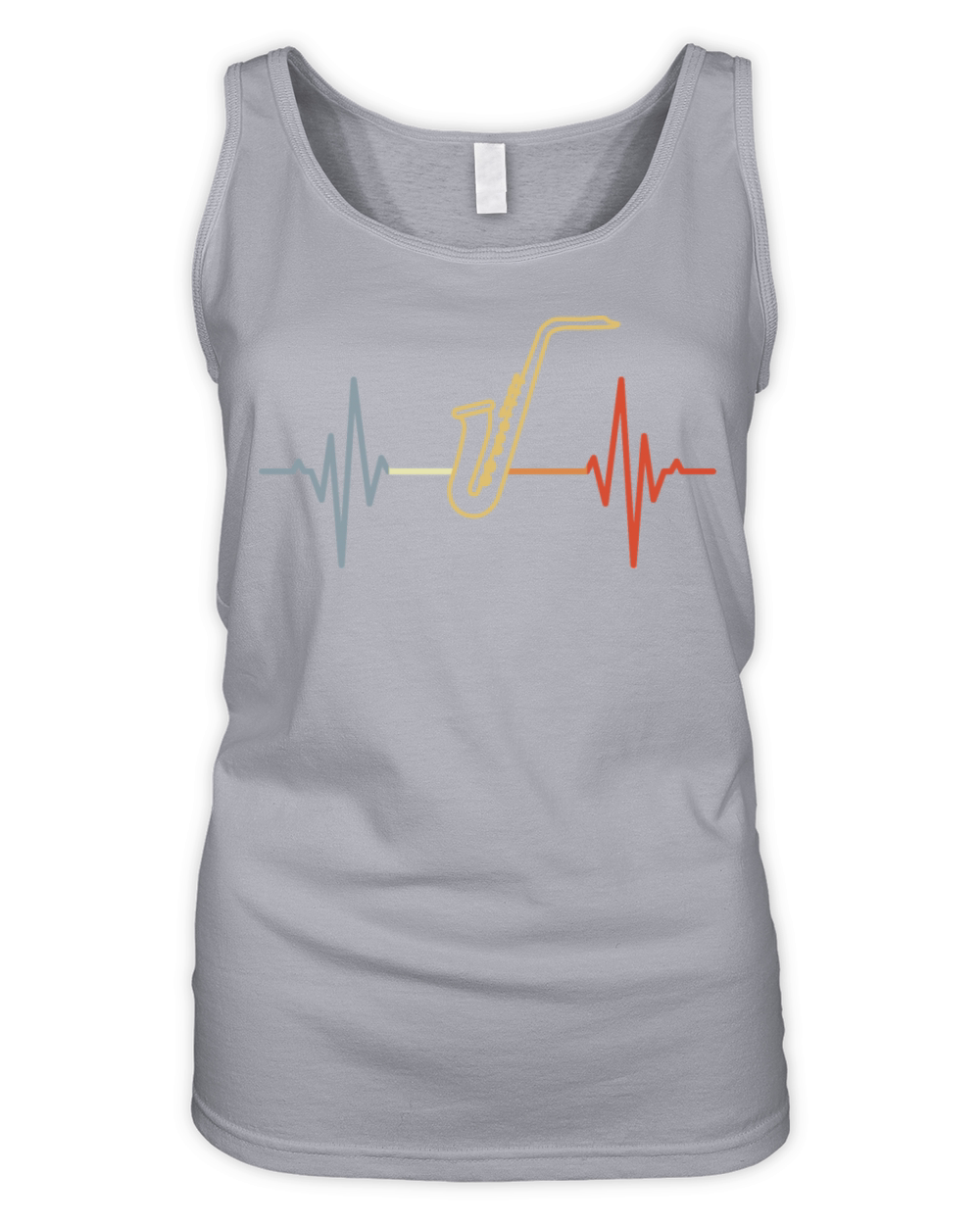 Vintage Saxophone Pulse Line Organic Women's Tank Top