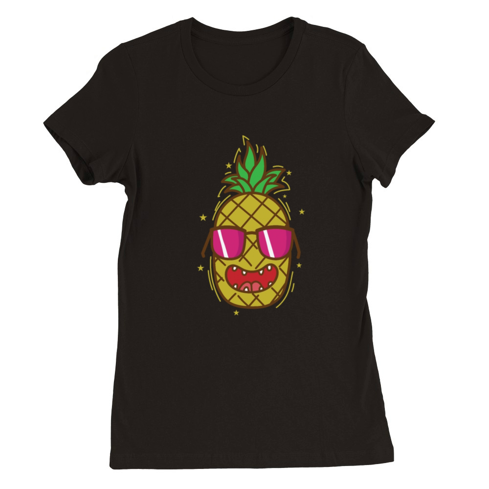 cool Pineapple tropical sweet Fruit Premium Womens Crewneck T-shirt