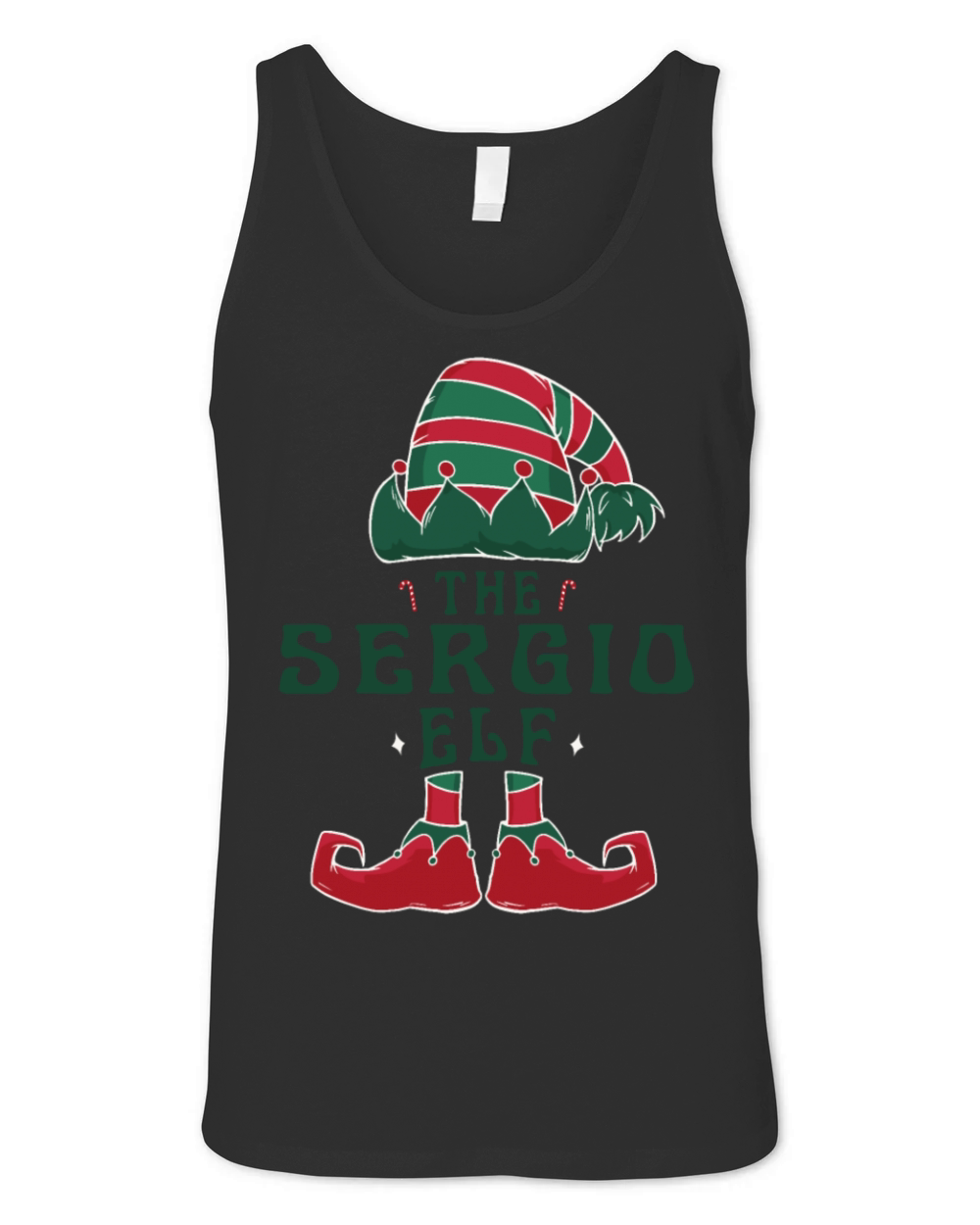 Sergio Elf Personalized Name Christmas Family Unisex Jersey Tank