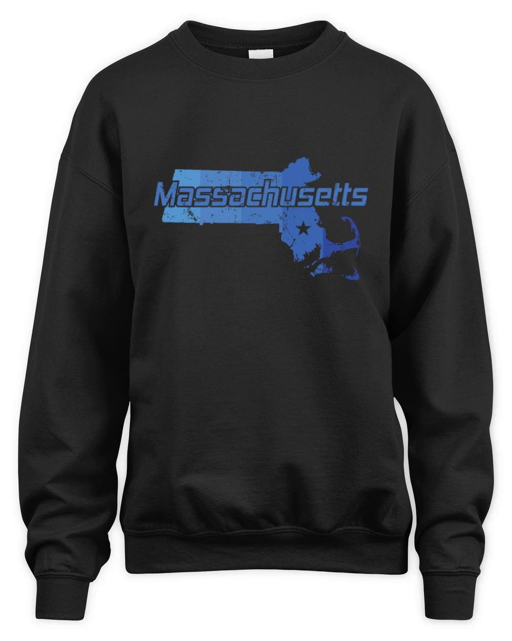 Massachusetts State Outline Map USA Unisex Premium Crewneck Sweatshirt