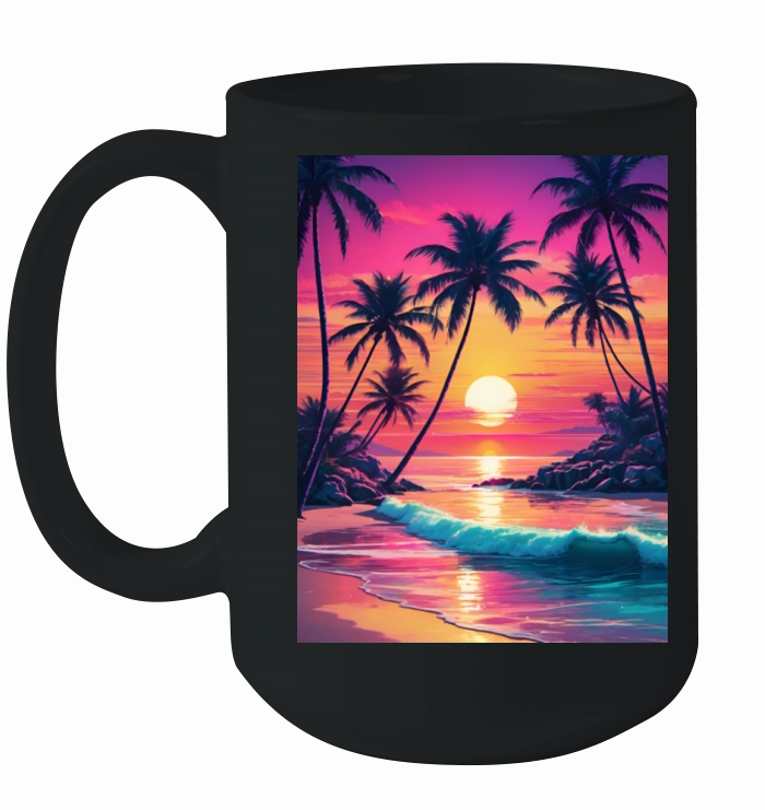 Beautiful sunset at the beach Ceramic Mug