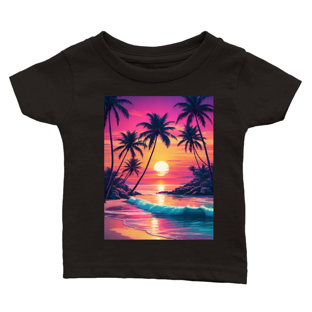 Beautiful sunset at the beach Classic Baby Crewneck T-shirt