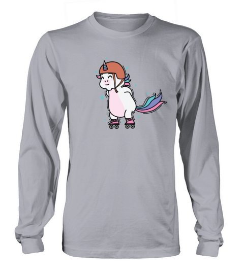 Unicorn doing Inline Skating Fable Creature Sport Long sleeved Unisex