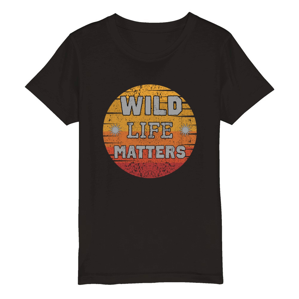 Quote wildlife matters animal rights design retro Organic Kids Crewneck T-shirt