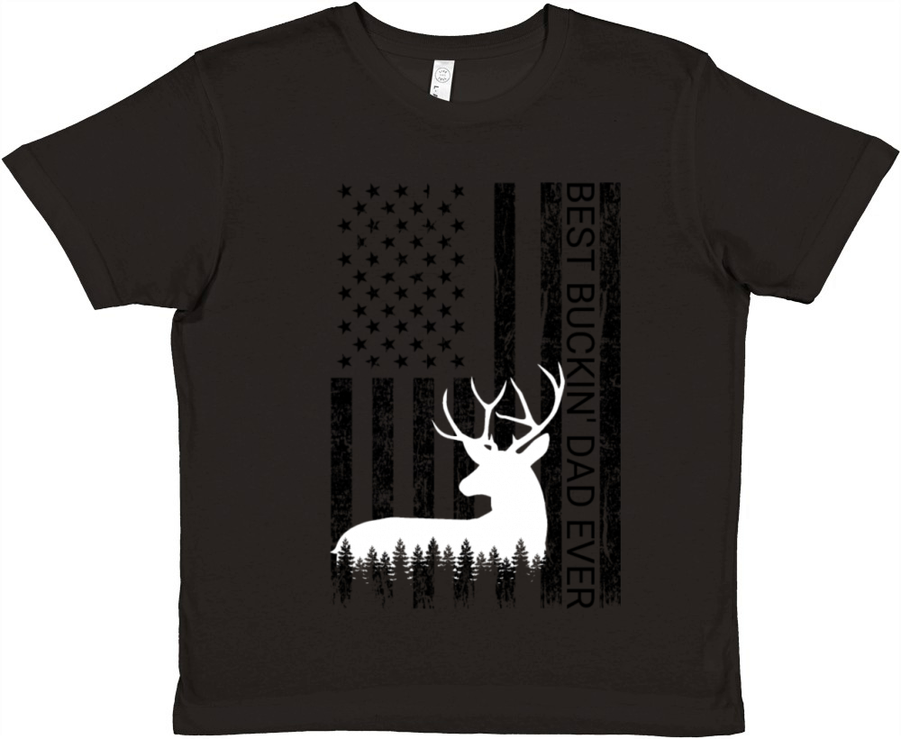 Best Buckin Dad Ever Vintage Deer Hunting America Premium Kids Crewneck T-shirt