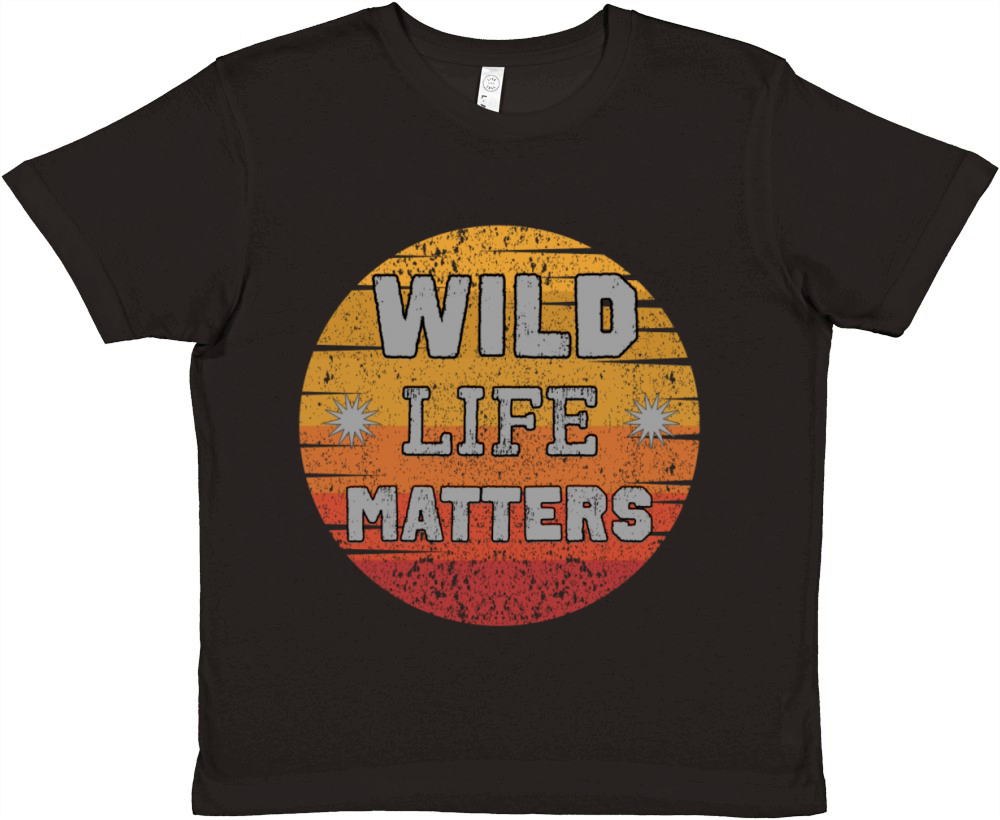 Quote wildlife matters animal rights design retro Premium Kids Crewneck T-shirt