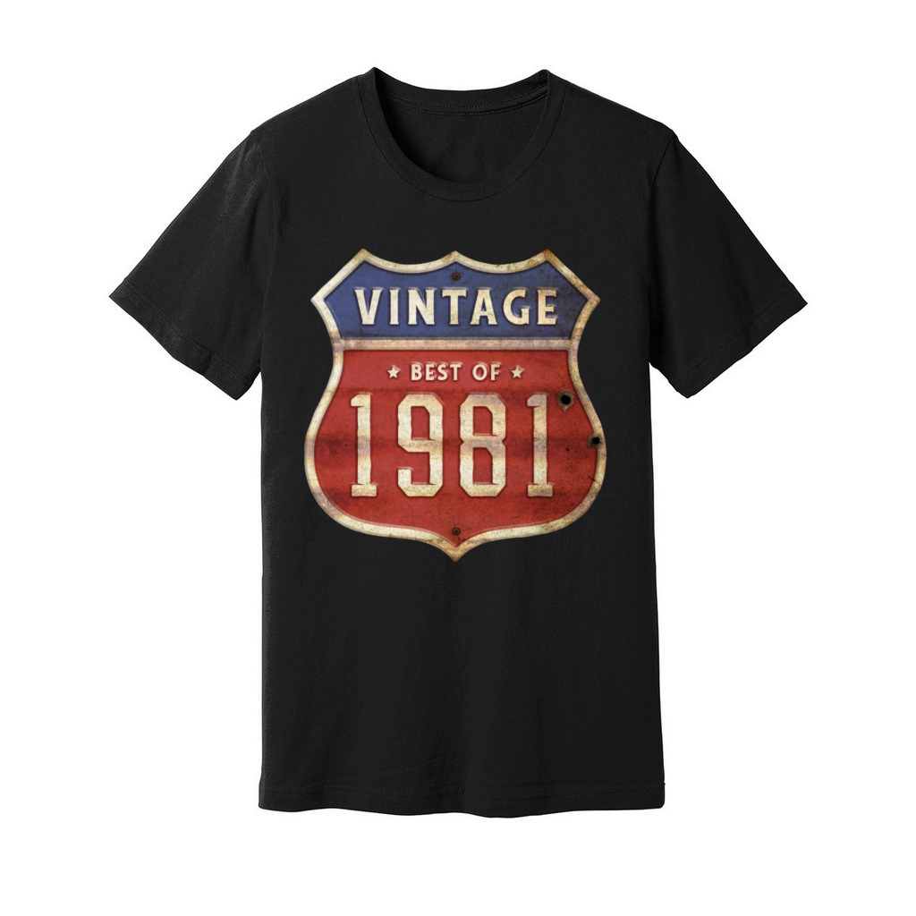 43 Years Old Vintage 1981 Limited Edition 43rd Unisex Jersey Tee
