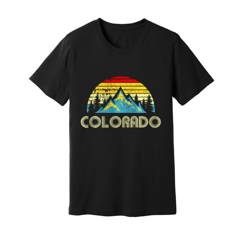 Colorado Vintage Mountains Nature Hiking Unisex Jersey Tee