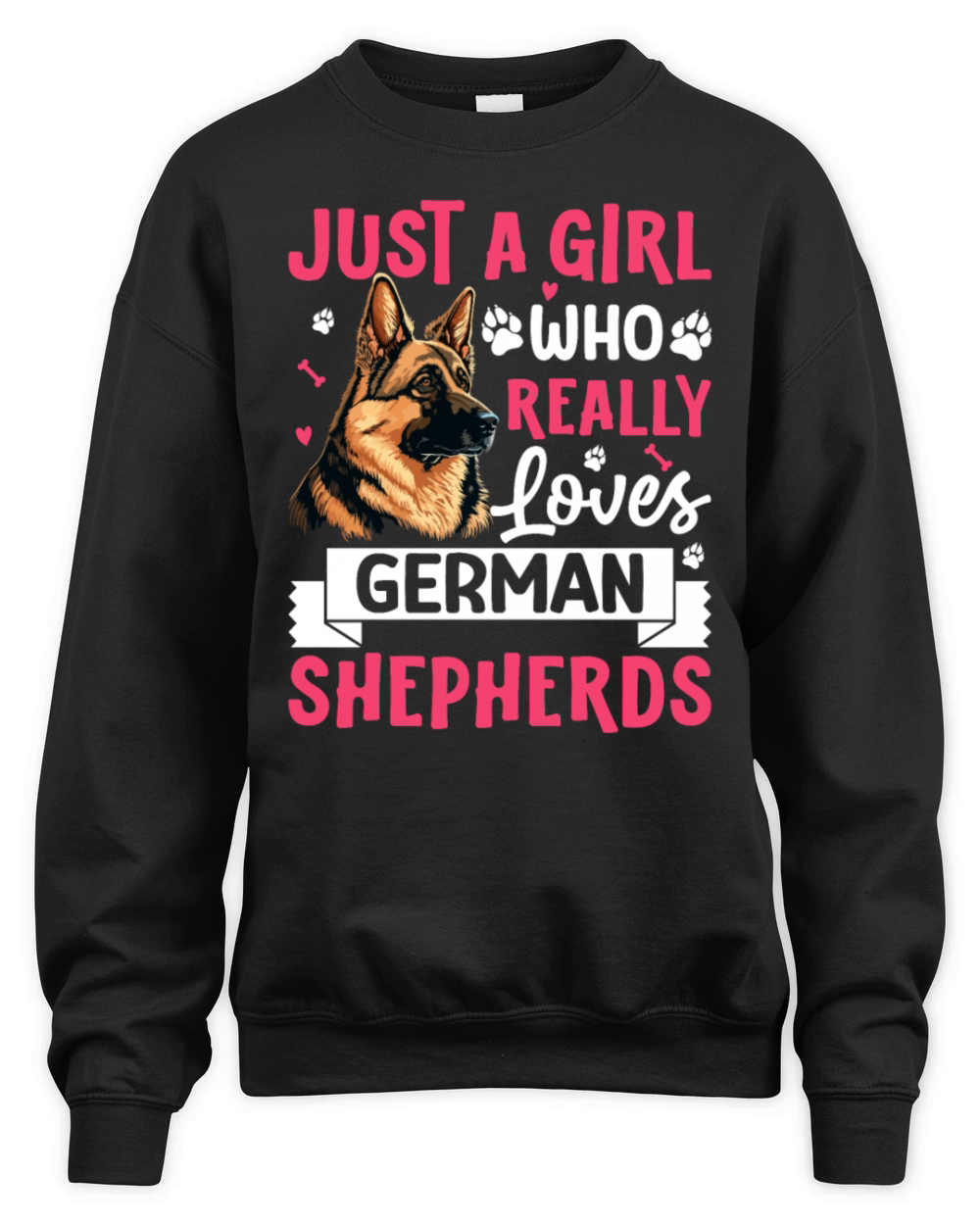 6 JUST A GIRL who Loves GERMAN SHEPHERDS Unisex Premium Crewneck Sweatshirt