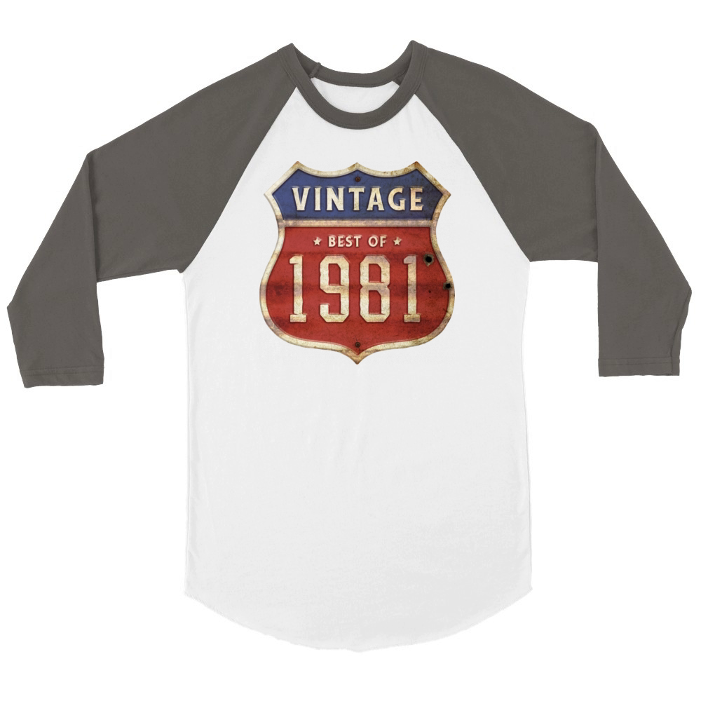 43 Years Old Vintage 1981 Limited Edition 43rd Unisex ¾ sleeve Raglan T-shirt