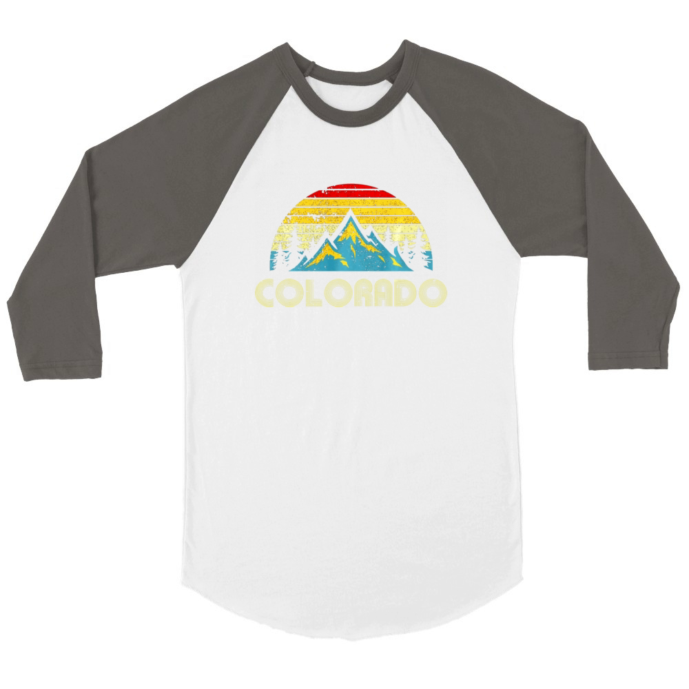 Colorado Vintage Mountains Nature Hiking Unisex ¾ sleeve Raglan T-shirt