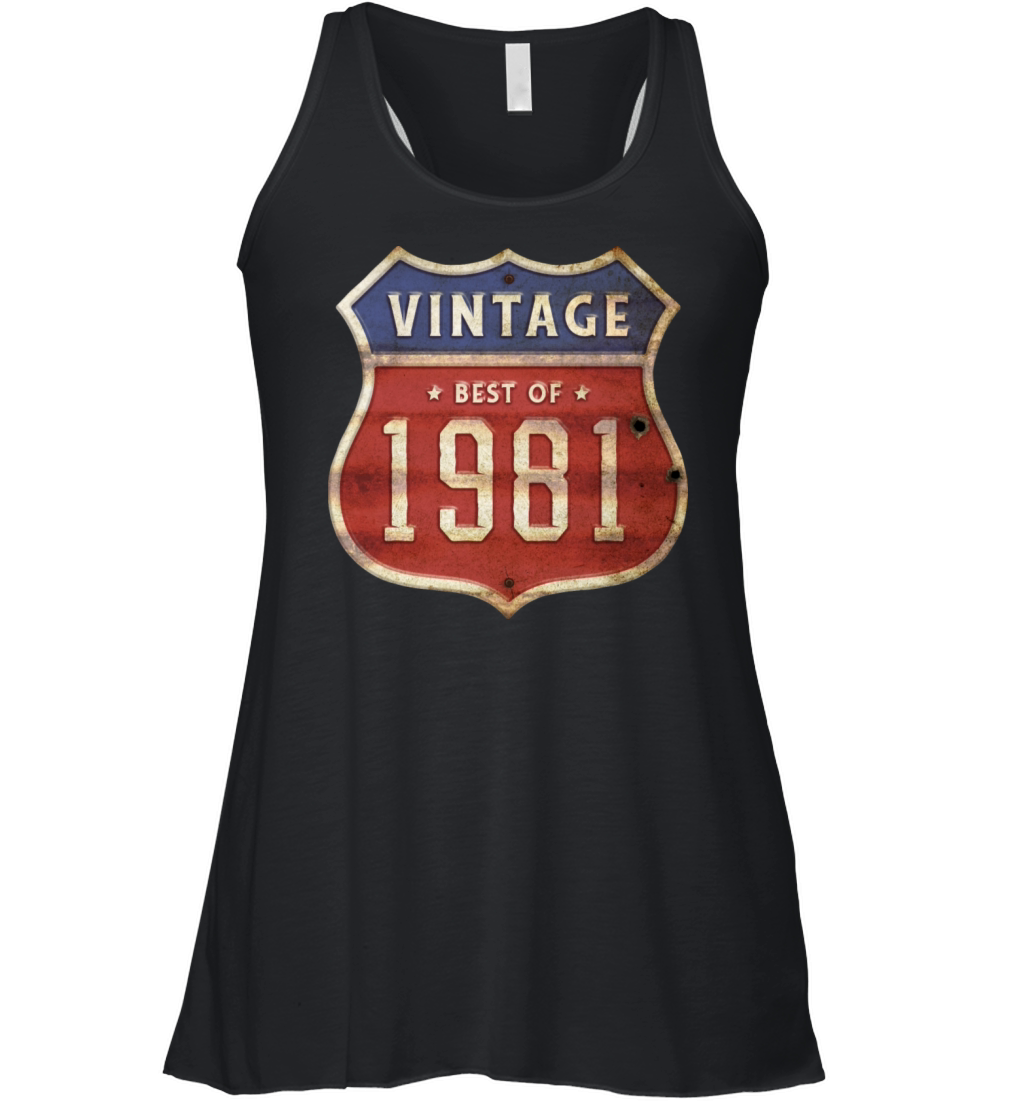 43 Years Old Vintage 1981 Limited Edition 43rd Women's Flowy Tank Top