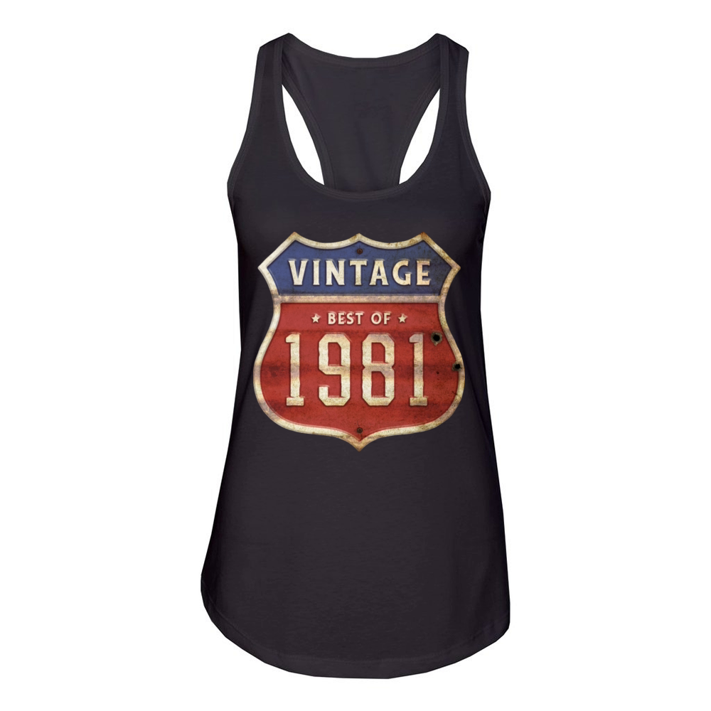 43 Years Old Vintage 1981 Limited Edition 43rd Women's Racerback Tank