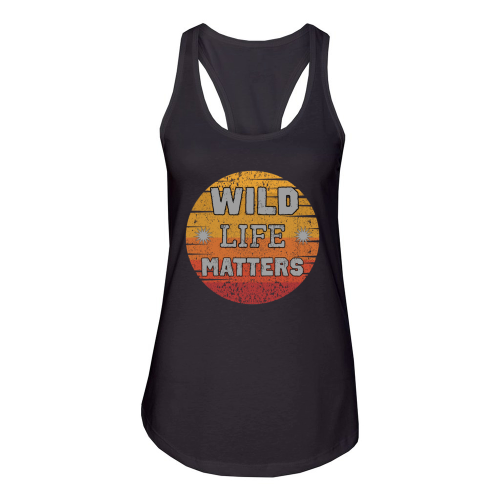 Quote wildlife matters animal rights design retro Women's Racerback Tank