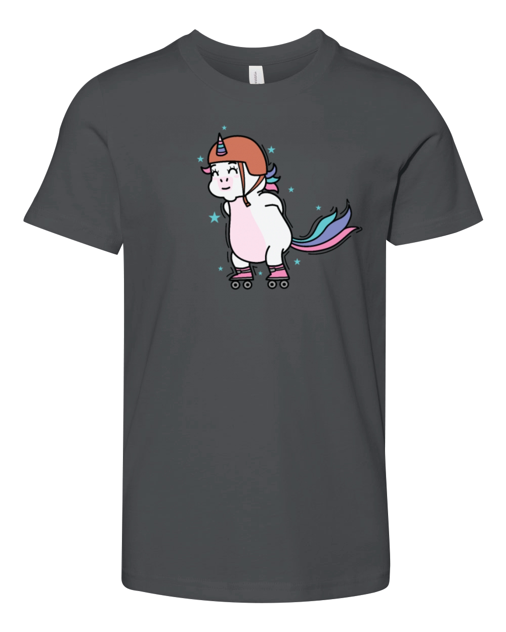 Unicorn doing Inline Skating Fable Creature Sport Youth Unisex Jersey Tee