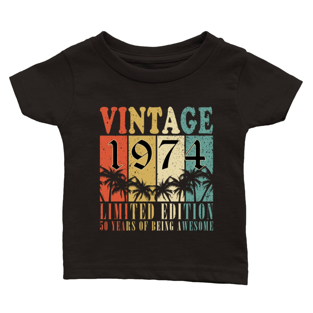 50th birthday 50 years January 1974 Classic Baby Crewneck T-shirt