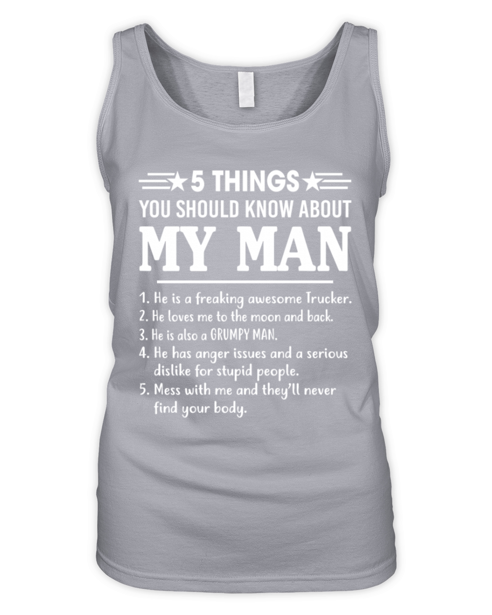 5 Things You Should Know About My Man Funny Wife on Mens Pique Organic Women's Tank Top