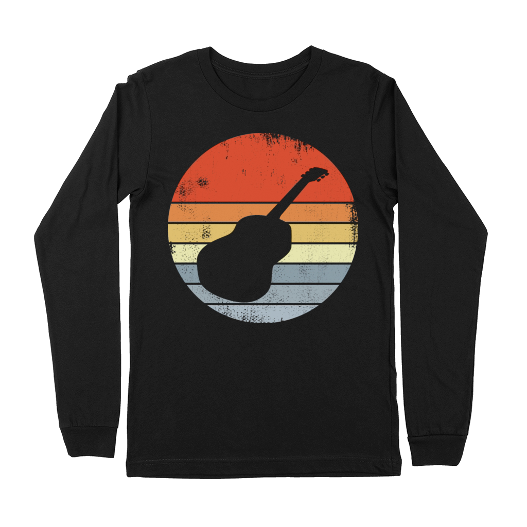 Guitar Drawing Vintage Look Premium Long Sleeve