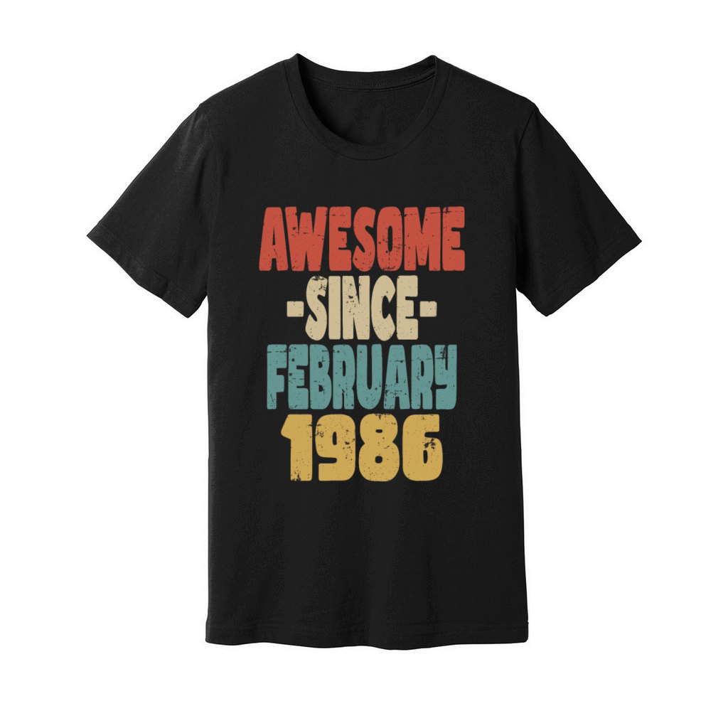 Awesome February 1986 Unisex Jersey Tee
