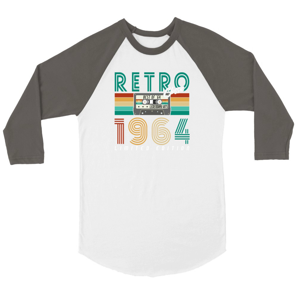 60th birthday 2024 Celebrate the best of 1964 Unisex ¾ sleeve Raglan T-shirt