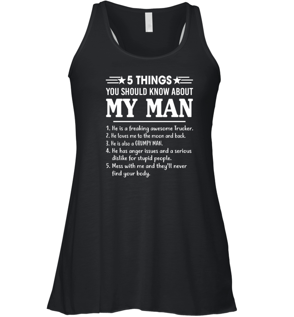 5 Things You Should Know About My Man Funny Wife on Mens Pique Women's Flowy Tank Top