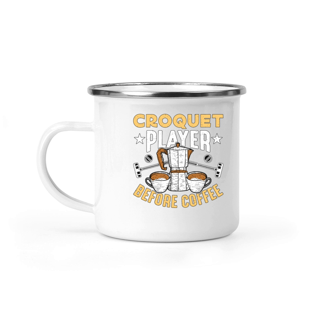 Croquet Player Before Coffee Mallet Coffee Lover Camping Mug
