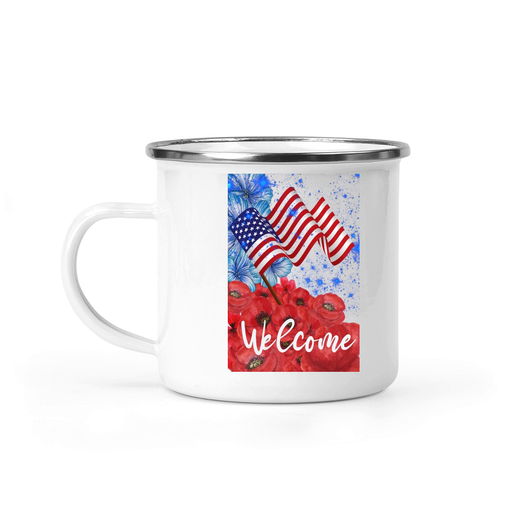 Welcome 4th of July Garden Camping Mug