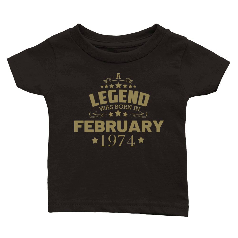 February 1974 Birthday Vintage Classic Baby Crewneck T-shirt