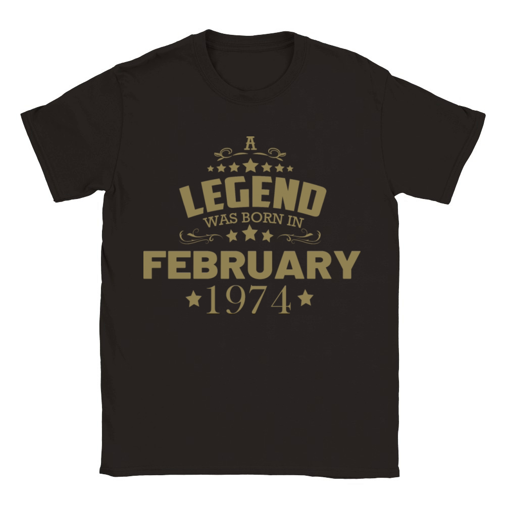 February 1974 Birthday Vintage Classic Kids Crewneck T-shirt