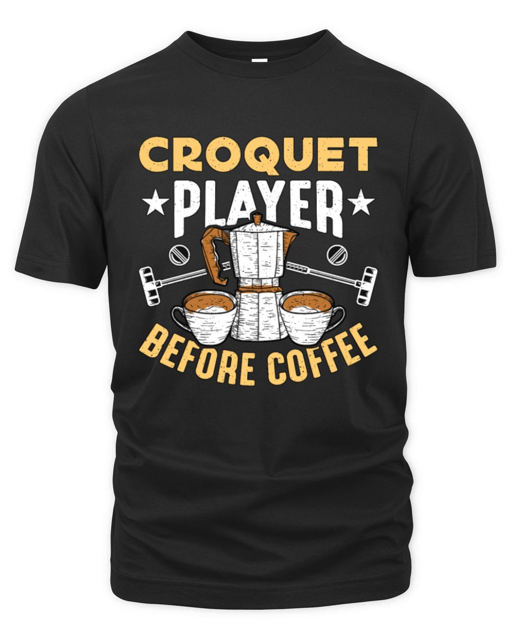 Croquet Player Before Coffee Mallet Coffee Lover Organic Unisex T-shirt