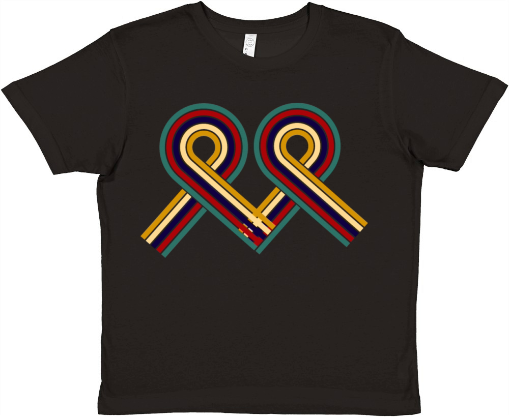 Retro Vintage Colorful Heart Collections Premium Kids Crewneck T-shirt