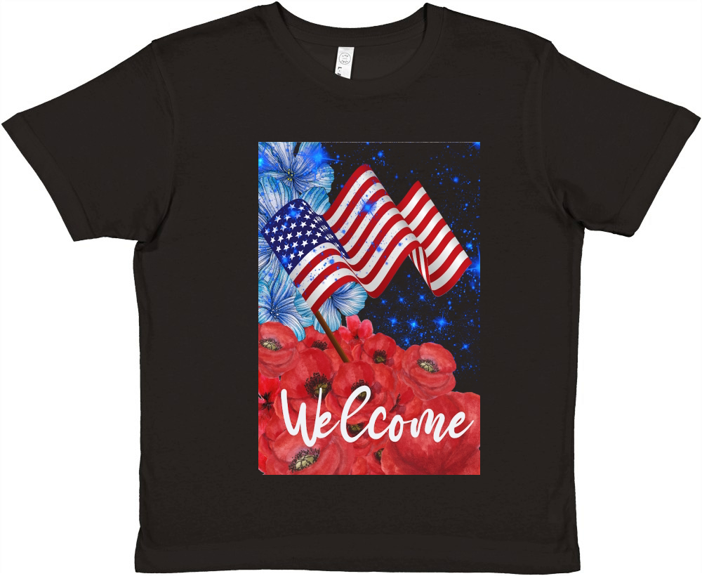 Welcome 4th of July Garden Premium Kids Crewneck T-shirt