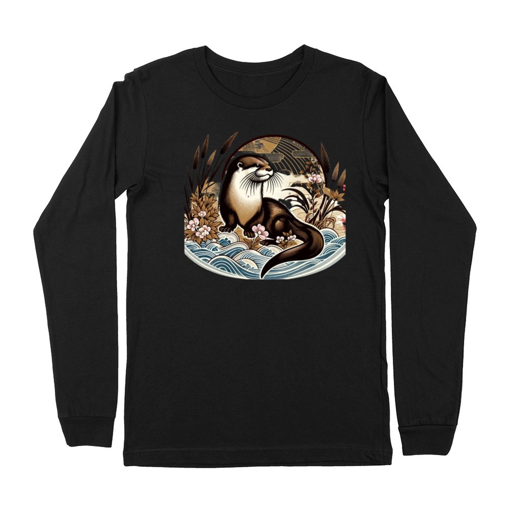 Floral Wildlife Vintage Flower Japanese Art Cute Premium Long Sleeve