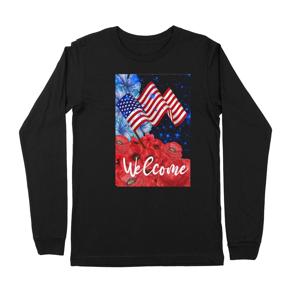Welcome 4th of July Garden Premium Long Sleeve