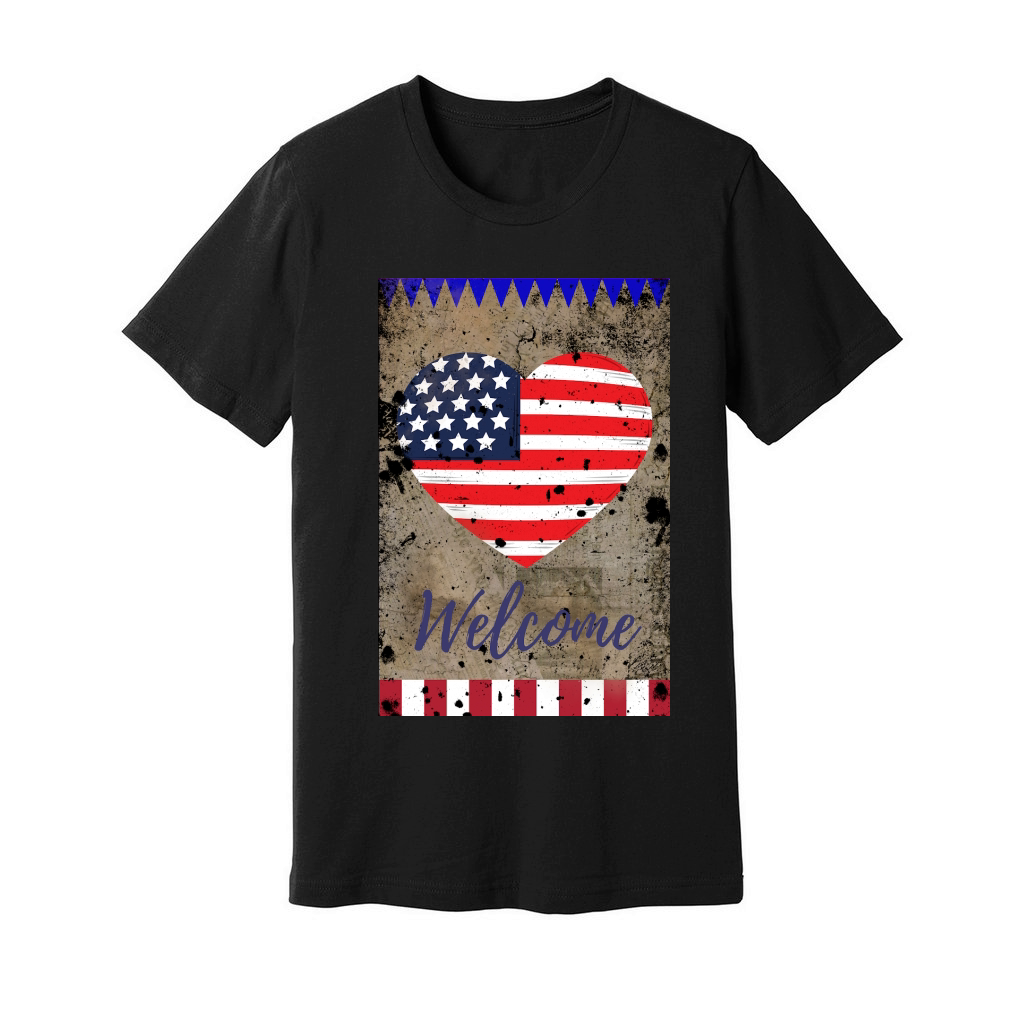 Welcome 4th of July Patriotic (1) Unisex Jersey Tee