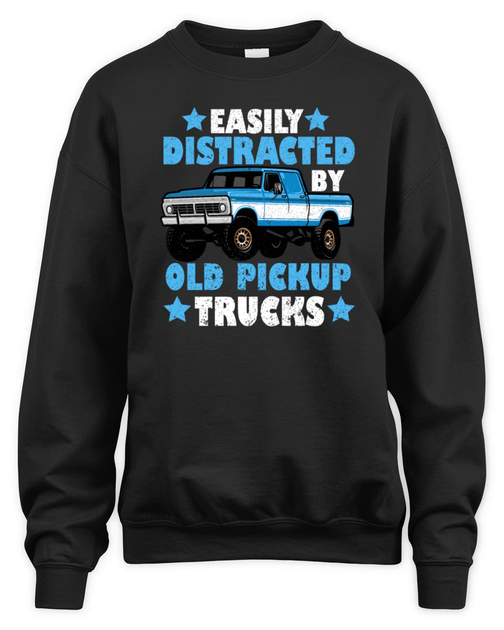 Easily Distracted By Old Pickup Trucks Unisex Premium Crewneck Sweatshirt