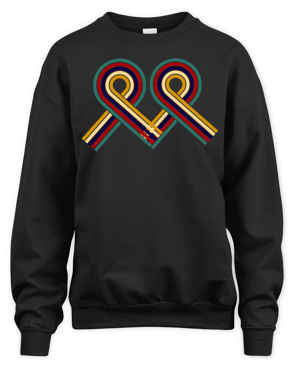 Retro Vintage Colorful Heart Collections Unisex Premium Crewneck Sweatshirt