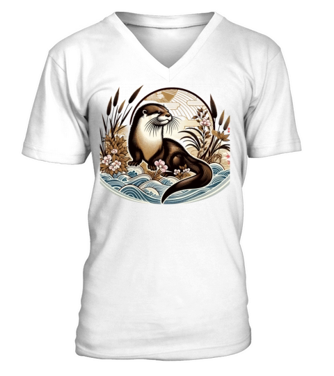 Floral Wildlife Vintage Flower Japanese Art Cute V-Neck T-shirt
