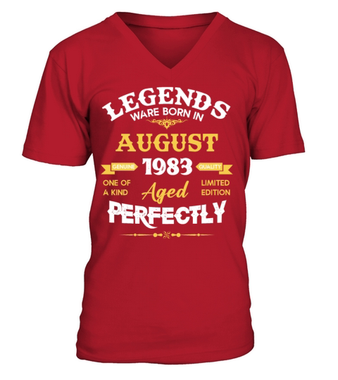 Vintage Aged To Perfection August 1983 V-Neck T-shirt