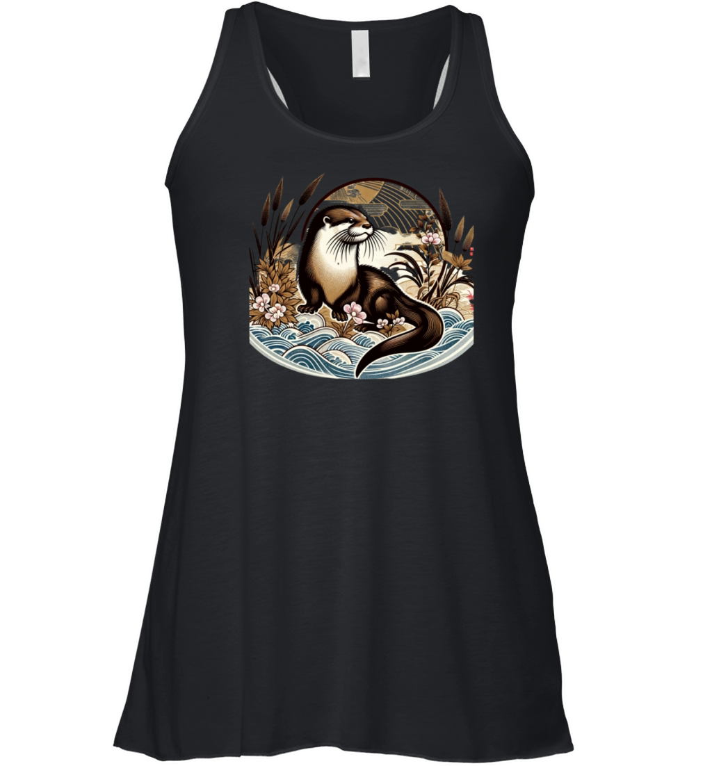 Floral Wildlife Vintage Flower Japanese Art Cute Women's Flowy Tank Top