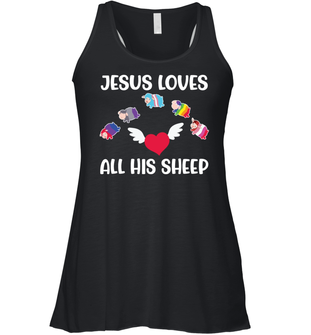 jesus loves all his sheep Women's Flowy Tank Top