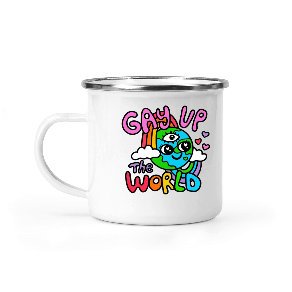 gay up the world Camping Mug